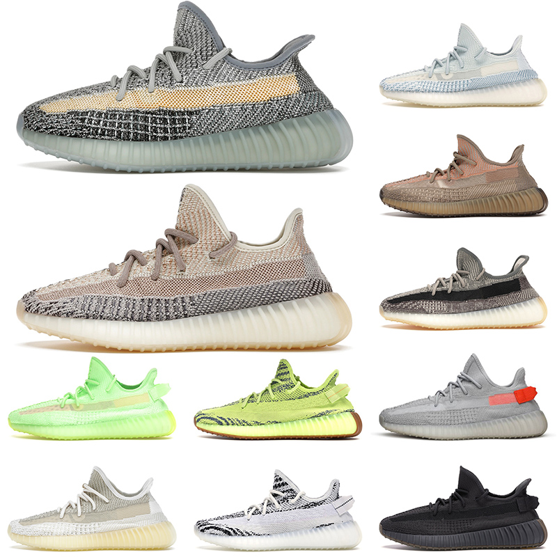 

SIZE 13 Kanye Mens Womens Running Shoes 3M Reflective ASH Blue Pearl Tail Light Cinder Sand Taupe Sports Trainers Sneakers EUR 36-48, C14