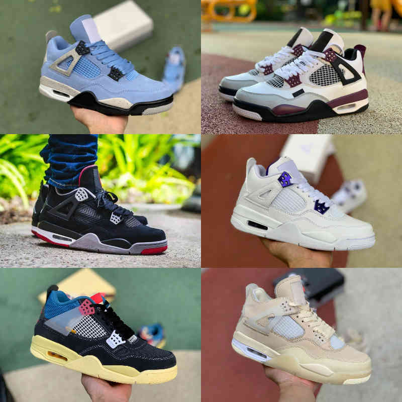 

2021 University Blue 4 4s Basketball Shoes Mens Women Cream Sail Desert Moss White Oreo Shimmer JORDÁN Pine Green Union Taupe Haze What The Black Cement Cat Sneakers, Thunder