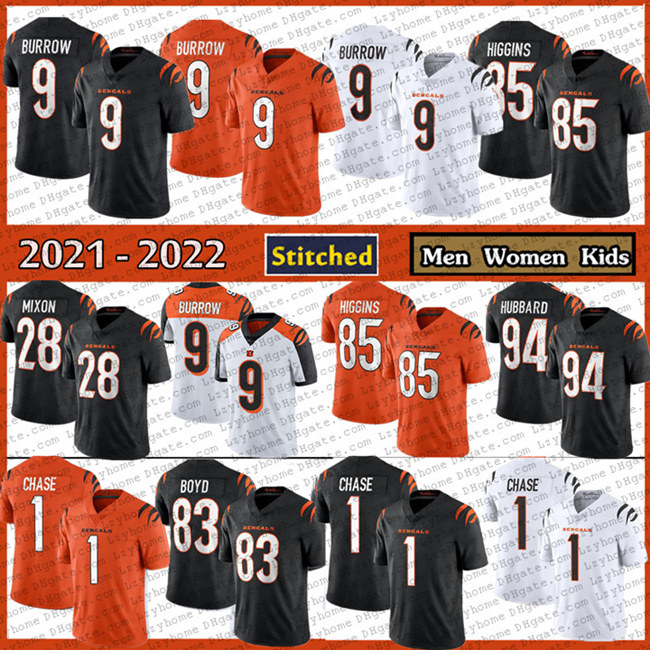 

9 Joe Burrow 2021 New Stitched 1 JaMarr Ja'Marr Chase Football Jersey 85 Tee Higgins 28 Mixon 94 Sam Hubbard Cincinnati Bengals Mens 83 Tyler Boyd women kids youth, My store(lzyhome)