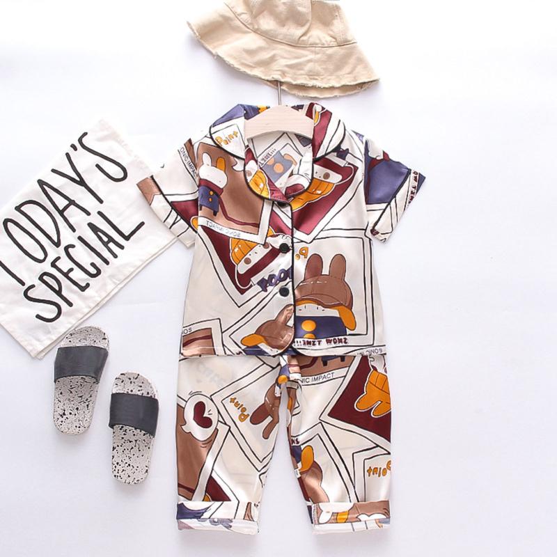 

Clothing Sets Children Pajamas Toddler Kids Baby Boys Girls Cartoon Animal Tops + Pants Sleepwear Outfits Clothes Set, Brown