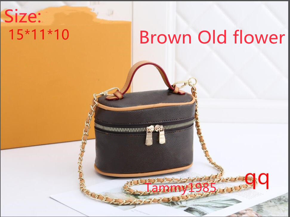 

2021 Makeup Bag Women fashion Make Up Bags Pouch Designer Cosmetic Bages Handbag, Brown old flower