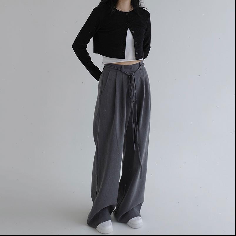 

women capri high waist wide long pants summer drawstring loose ladies trousers streetwear korean style casual plus size pantolon bayan, Black;white