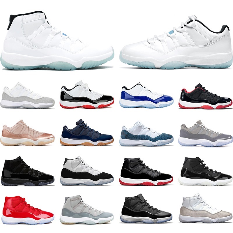 

Basketball Shoes Men Women 11s Legend Blue Bred 25th Anniversary Concord Cool Grey Cap and Gown Mens Womens Sneakers Sports, 19 low navy snakeskin 40-47