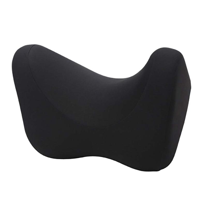 

Seat Cushions Car Headrest Neck Pillow Lumbar Cervical Spine Sleeping Rest Memory Cotton(Black)