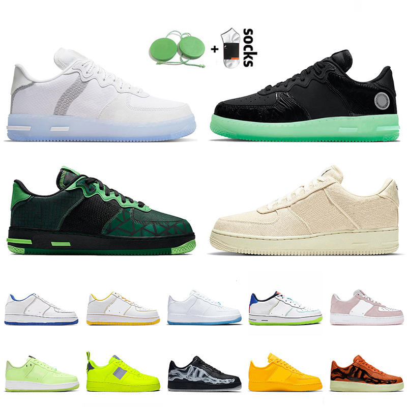 

2021 Arrivals Forces Running Shoes Men React Light Bone Wheat Mocha MCA University Gold Blue 1 one Skateboard Triple White Black N354 Women