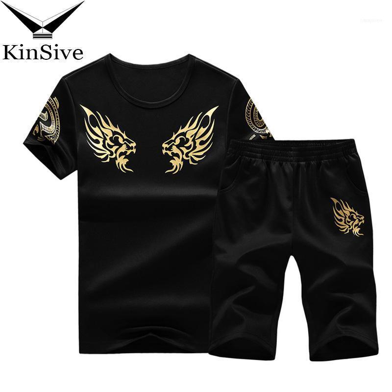 

Men's Tracksuits Men Clothes 2021 Summer Tracksuit Set Fashion Sportswear Male T Shirt And Shorts Two Piece Sweat Suit Casual Outfit Set1, Gray