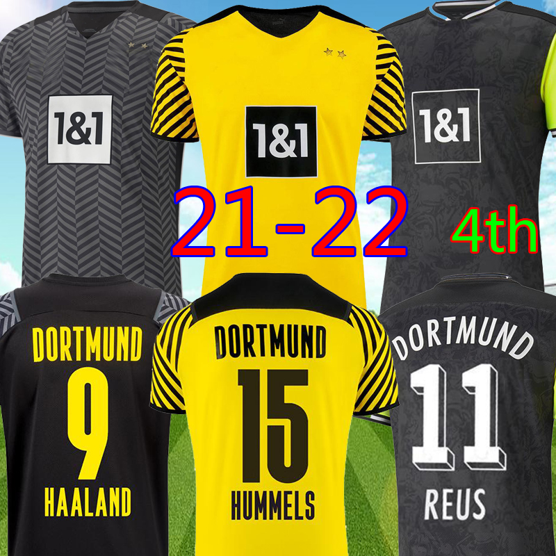 

Borussia Dortmund 21 22 away soccer jersey 2021 2022 Top football shirt HAALAND REUS NEONGELB BELLINGHAM SANCHO HUMMELS BRANDT kits men + kids sets unifomrs fourth 4th, Kids away