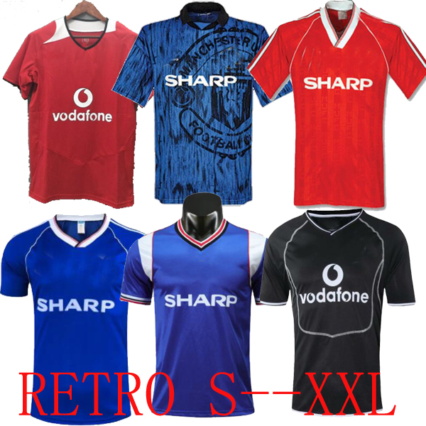 

Man 92 93 85 86 88 90 00 01 02 2002 United Retro UCL final match 2000 Manchester Jersey 1988 1999 1993 1985 1986 RONALDO shirt, Black