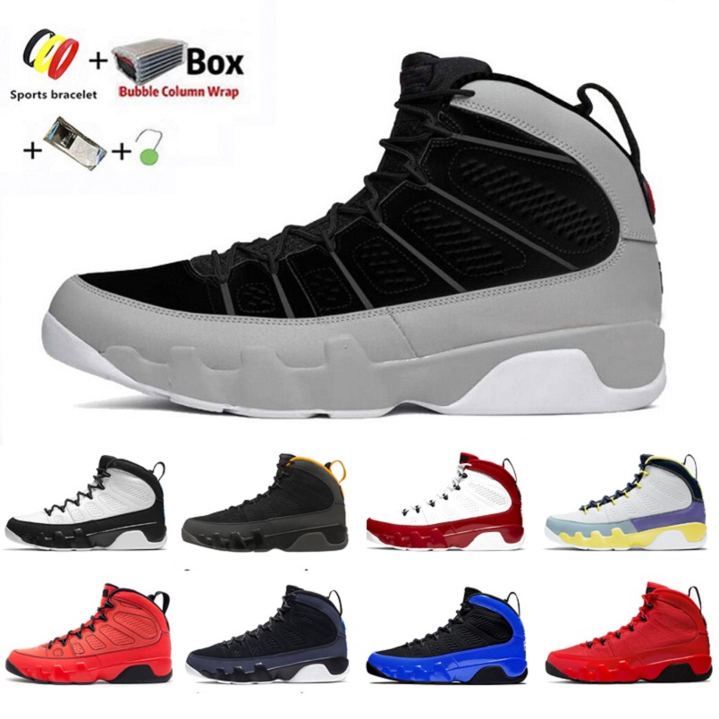 

Jumpman 9 9s men basketball shoes Particle Grey Chile Gym red Motorboat Black white UNC Racer Photo University Gold Blue mens trainers sports Sneakers With Box, Color#1