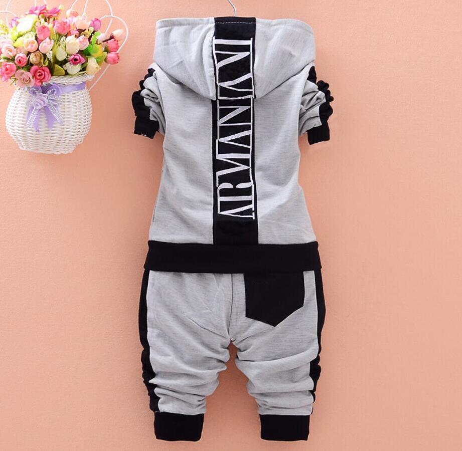 

Newborn Baby Boy Clothes Sets Long Sleeve T-Shirt+Pants 2PCS Suit Kids Brand Cotton Infant Girl Dress Bebes Jogging Tracksuit, Gray