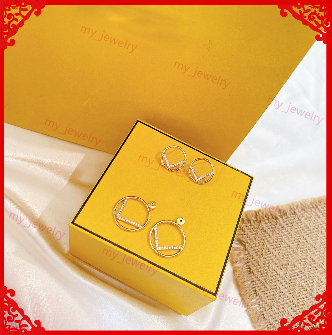 

Double Hoop Earrings Fashion Letter F Stud Earrings Luxurys Designers Earrings Womens Jewelry S925 Silver Needle Earring Orecchino Boucle DQ, Golden;silver