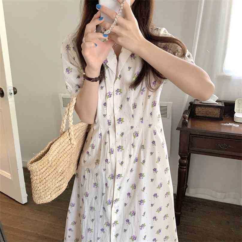 

Femme Chic Lavender Printed Vintage Prom All Match Florals Retro Party Vestidos Elegance Loose Long Dresses 210525, Photo color