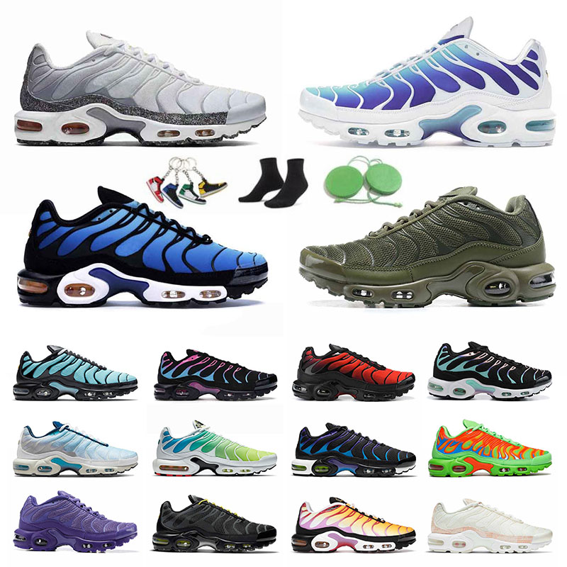 

2021 Arrival Authentic TN Plus Trainers Running Men Shoes Atlanta Sherbert Sup Mean Green Hyper blue Runners Sports Sneakers Worldwide Triple black White Women, 40-46 blue fury