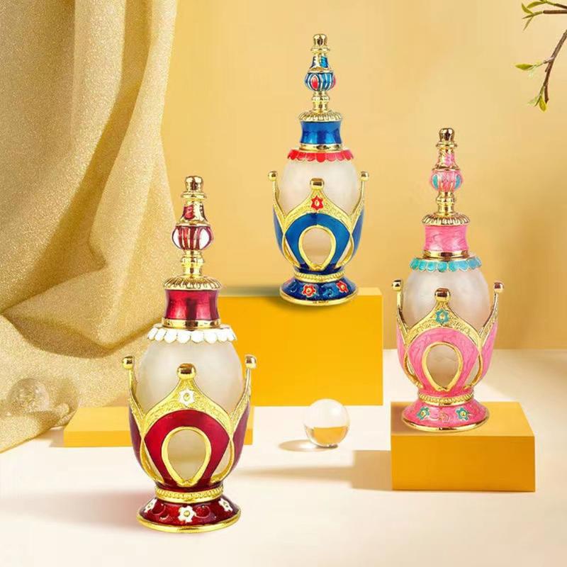 

Storage Bottles & Jars 3/10/25ml Arabian Antiqued Metal Middle East Style Oils Dropper Refillable Perfume Bottle Decoration Gifts For Weddin