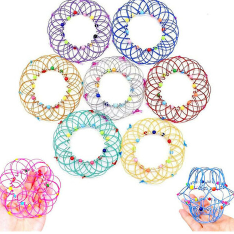 

Fidget Toys Magic Flow Ring Mandala Flower Basket Multiple Changes Handmade Iron Loops Wire Baskets Kids Adult Stress Relief Finger Fun Part