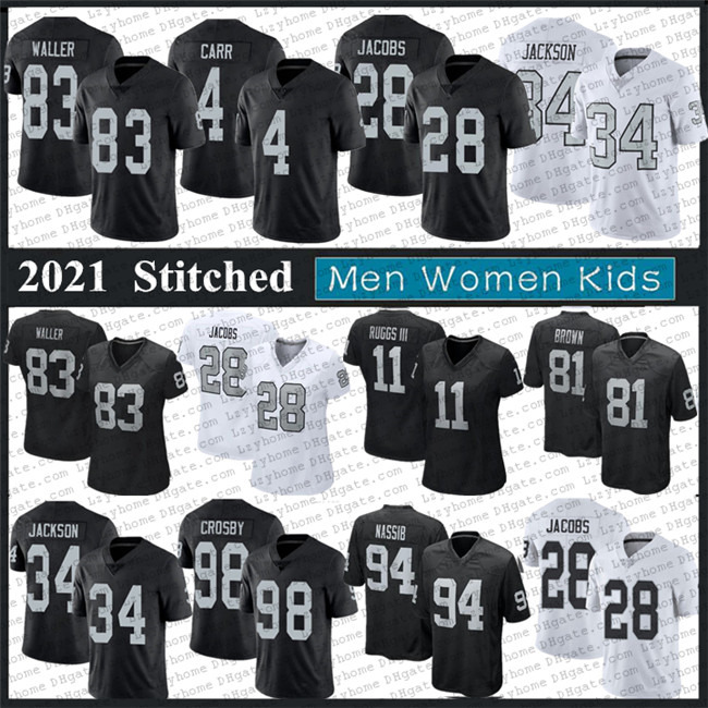 

94 Carl Nassib Custom 81 Tim Brown 34 Bo Jackson Football Jerseys Mens Women Youth 75 Howie Long Josh Jacob Ken Stabler 8 Marcus Mariota Trevon Moehrig 83 Darren Waller, My store(lzyhome)