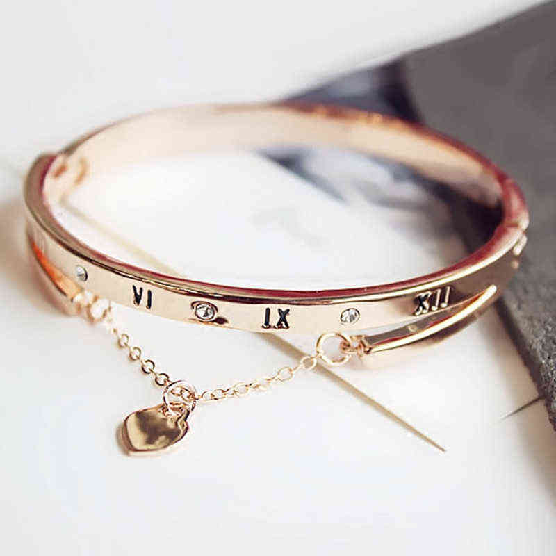 

Hot Luxury Rose Gold Stainless Steel Bracelets Bangles Female Heart Forever Love Brand Charm Bracelet for Women Famous Jewelry