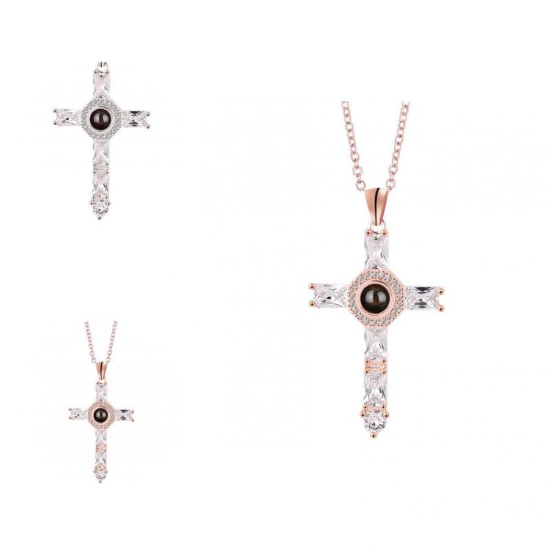 

Chains Cross Necklace Charming Chain Unisex Stylish, Silver