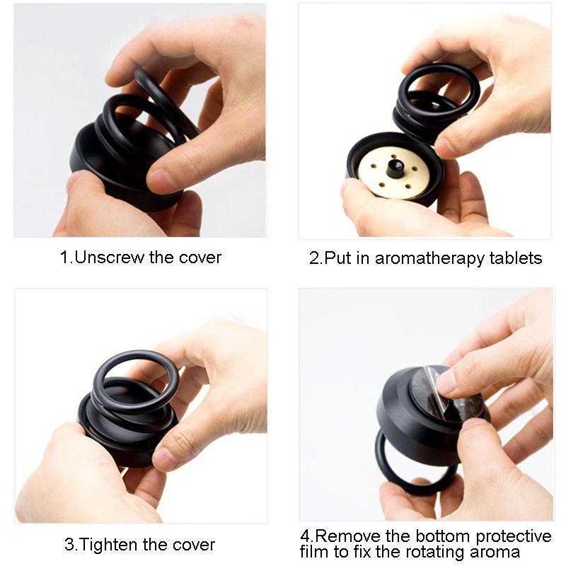 

Car Air Freshener Solar Double Ring Rotating Suspension Perfume CNT 66