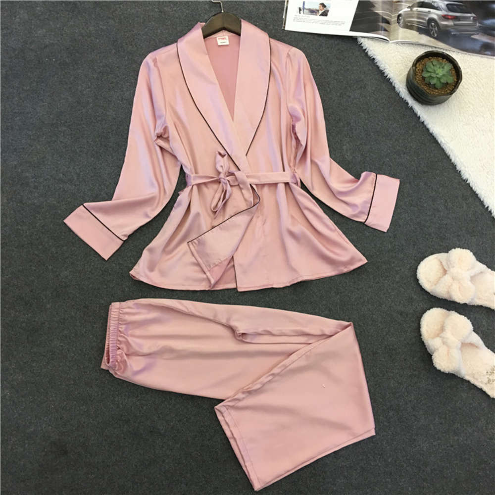

Womens Satin Sexy Bathrobe Women Pajamas Set New Summer Lace Nightgown Set Sleepwear Pajamas Pijama Feminino Pyjama for women Pijama, Black;red