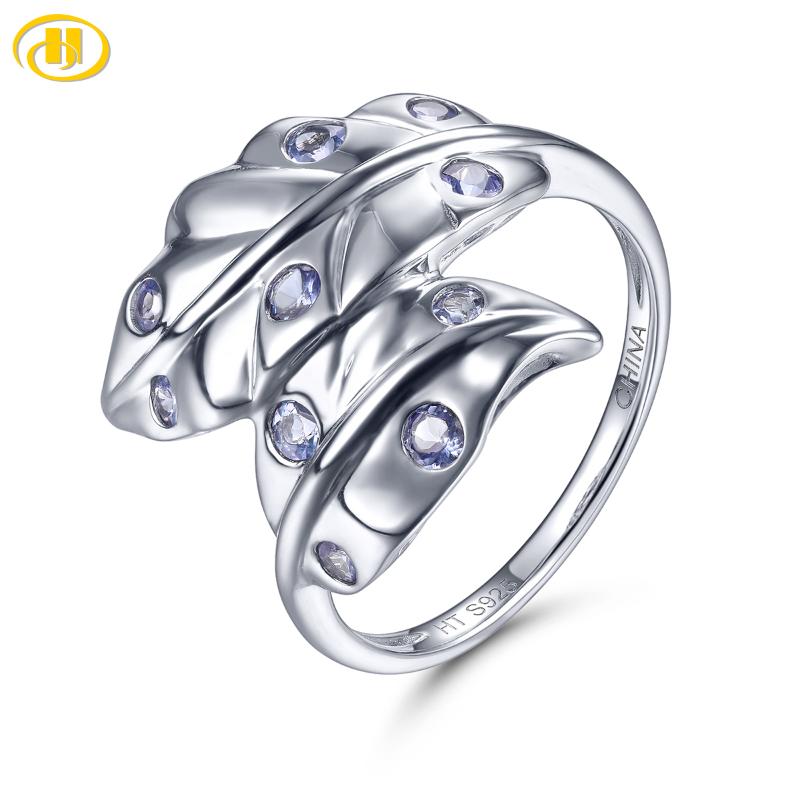 

Cluster Rings Natural Genuine Tanzanite Silver Women's Ring Light Color Special Design Unique Jewelry Style S925 Party Anniversary Gifts, Golden;silver