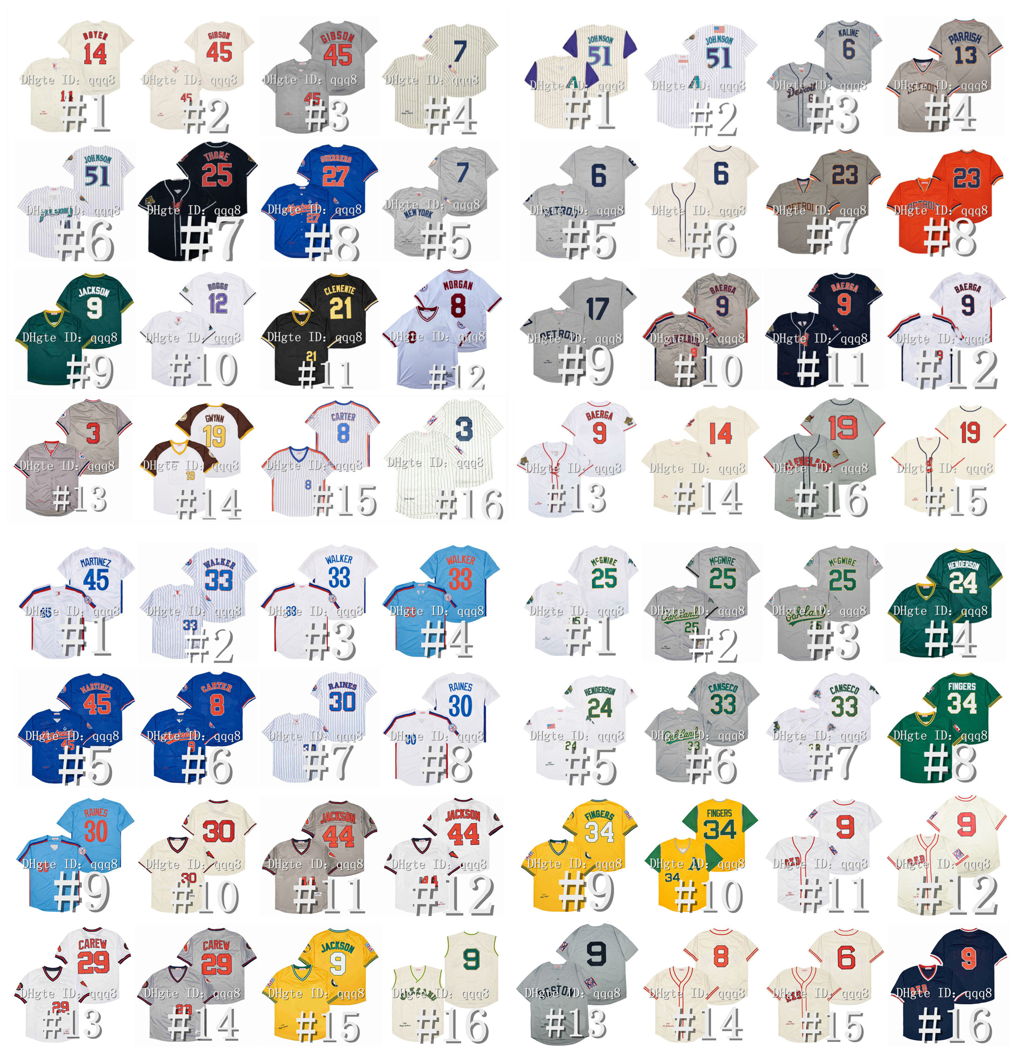 

Cheap Vintage Baseball Jerseys Ken Griffey Jr Bo Jackson Randy Johnson Jackie Robinson Fernando Valenzuela Nolan Ryan Tony Gwynn Chipper Jones Maddux Henderson, As pic
