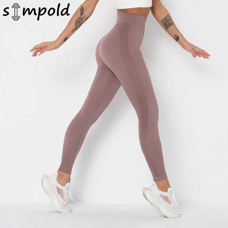 

Simpold Sportwear Pants Women High Waist Adduct Abdomen Fitness Tights Yoga Running Leggings Instimate Work Out Gym Clothe 9178 X0628, Light purple