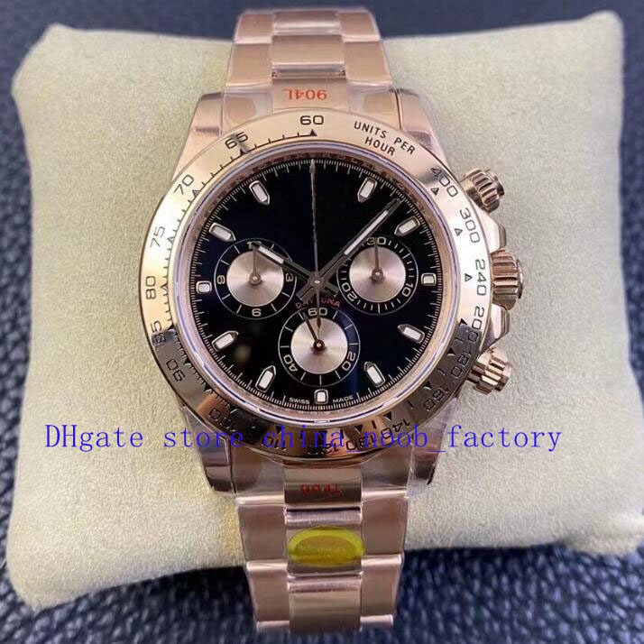 

4 Color N Factory Cal.4130 Automatic Chronograph Watch V4 Version Mens 40MM Black Dial Rose Gold 116505 Chocolate Sport Oyster NoobF ETA Men, Slivery;brown