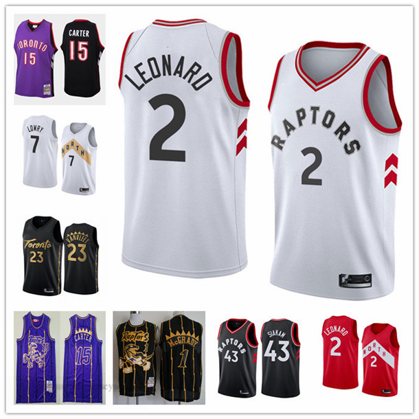 

Mens women youth torontoRaptorsMcgrady 2 KawhiLeonard 7 KyleLowry 15 VinceCarter white black Throwback City Basketball jersey