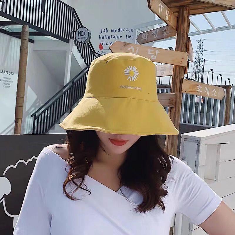

bucket hat Fisherman's female spring and summer Xiaoqing fashionable versatile embroidered suower sunscreen protective, Blue