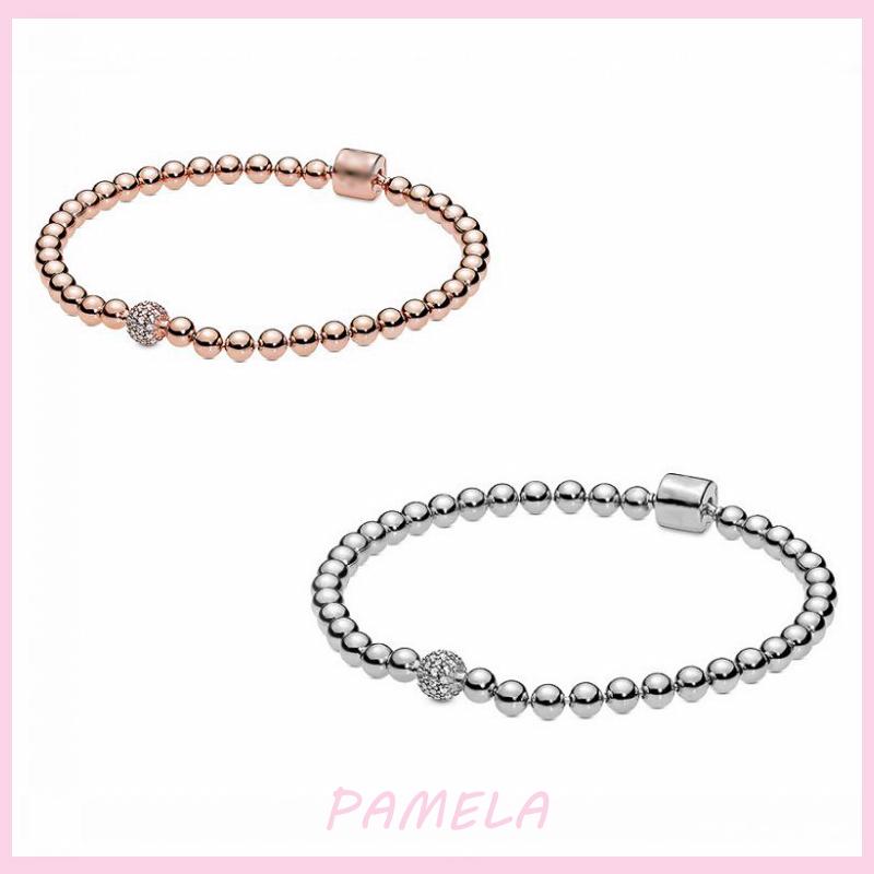 

Other Bracelets PAMELA 925 Sterling Silve Beads Original Bracelet Rose Gola Chain Link For Women Jewelry Birthday Gift 17cm-21cm, Golden;silver