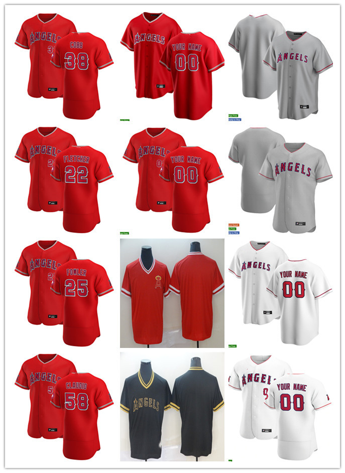 

Men Women Youth Los Angeles Angels 58 Alex Claudio 38 Alex Cobb 22 David Fletcher 25 Dexter Fowler Custom Baseball Jersey Bl, Blue;black