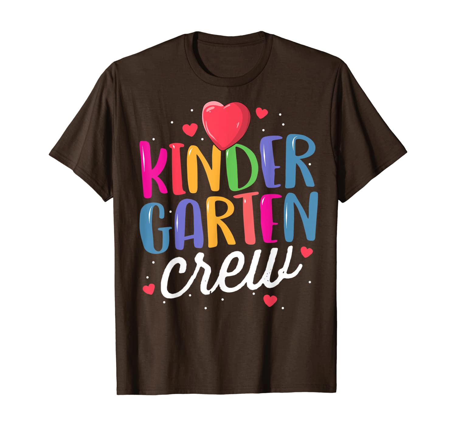 Kindergarten Crew Back to School Teacher Kinder Rainbow T-Shirt-image-711826895