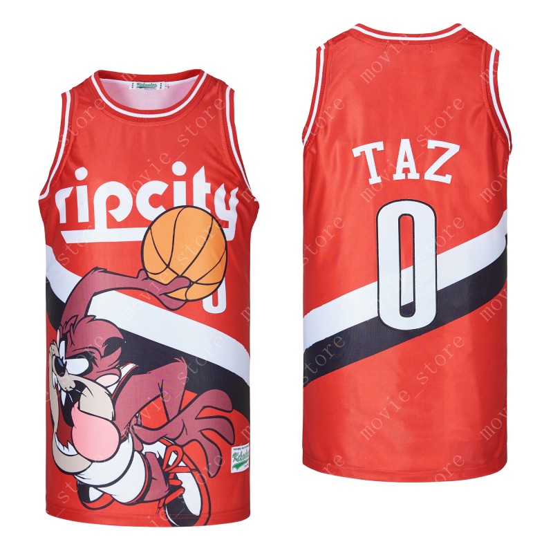 

Men's Ripcity Looney Tunes Rare Taz #0 Basketball Jersey, Red