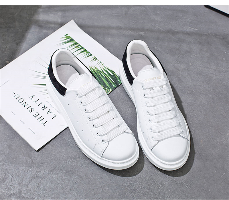 

MS 2021 Designer Mens Women Fashion shoes White Leather Platform AlexanderMcQueenGenuine Sneaker with BOX