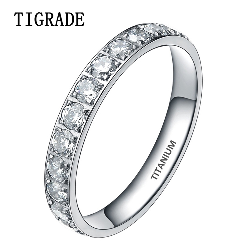 

TIGRADE 3mm Black Rose Gold Ring Women Cubic Zirconia Engagement Rings Wedding Band Trendy Silver Color 210701