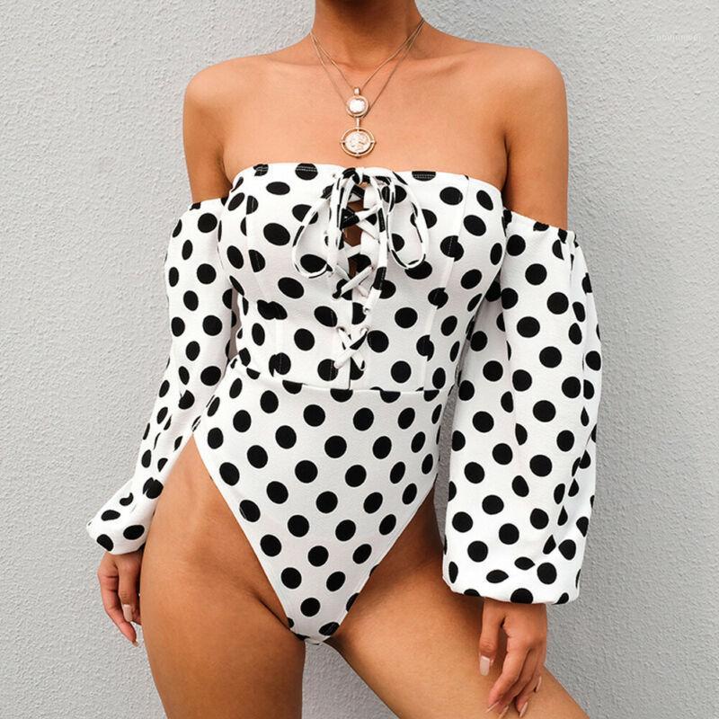 

Women' Jumpsuits & Rompers Long Sleeve Bodysuit Women Backless Strapless Off The Shoulder Body Playsuits Femme Monos Cortos De Mujer 2021, As pic