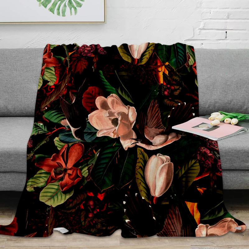 

Blankets FLORAL AND BIRDS XIV Throw Blanket Warm Soft Sale Flannel For Bed Sofa Home Decor Wholesale