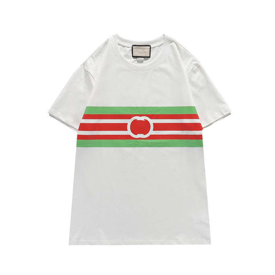 

Mens Womens Luxurys Designers t shirt 2021 Casual Shirts Knitting Men S Clothing Double G pattern interlocking Printed Tees Tops with Brand Clothes, White;black