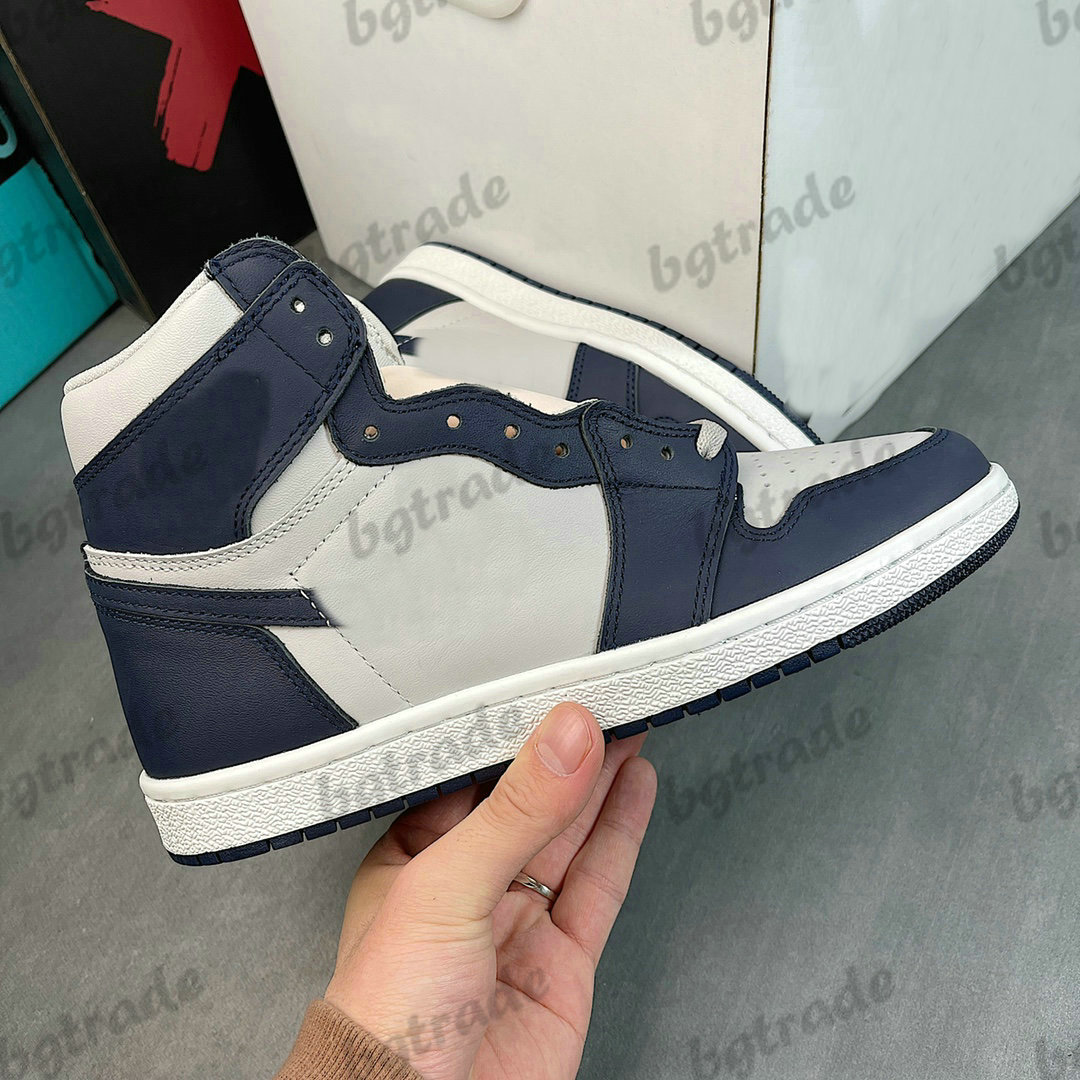 

1 High OG 85 Georgetown Mens Designer Shoes 1s College Navy White Tech Grey Womens Trainers Sports Sneakers