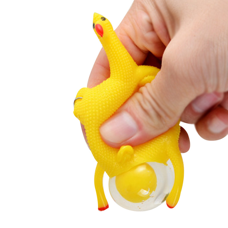 

Funny Gadgets Party Prank Joke Toys Anti Stress Squeeze Chicken Egg Laying Hens Stress Relief Keychain Tricky Toy 920 V2