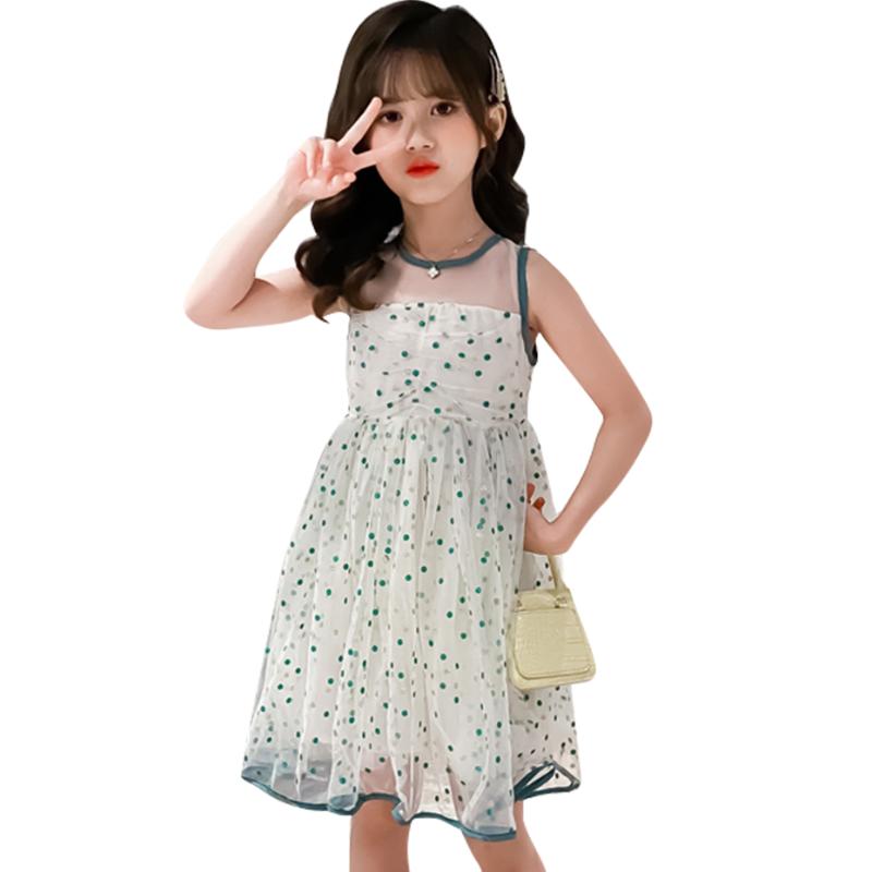 

Girl's Dresses For Girls Colorful Dot Kids Dress Sleevless Teenage Clothes 6 8 10 12 14, 0698885