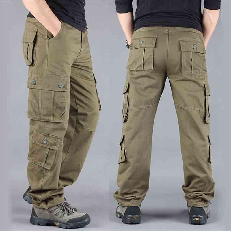 

spring summer military pants men outdoor multi-pocket overalls mens trousers cotton tactical pants big size sweatpants, Black