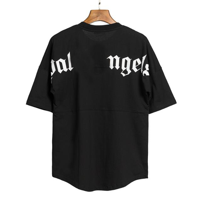 

2021 Designers mens t shirt Clothing Palms Angel Sanskrit Letter Short Sleeve Bat Drop Shoulder Size S-XXL, White;black