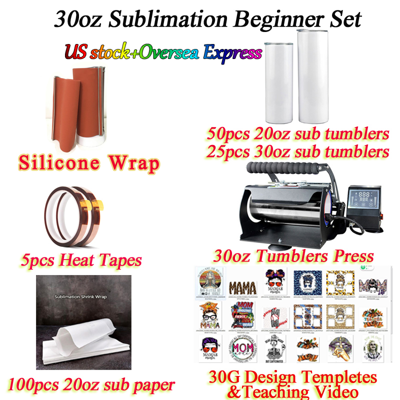 

local warehouse 20 30oz Sublimation Machines tumblers Heat Press cup sub Printer VOC For Almost Countries US STOCK fastship