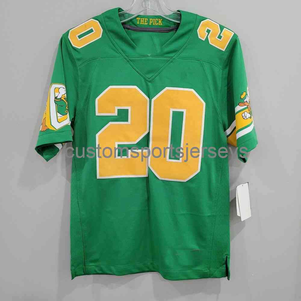 

Stitched Custom OREGON DUCKS PUDDLES 1994 The Pick KENNY WHEATON 20 Jersey Men Women Youth Add any name number XS, Custom any number name