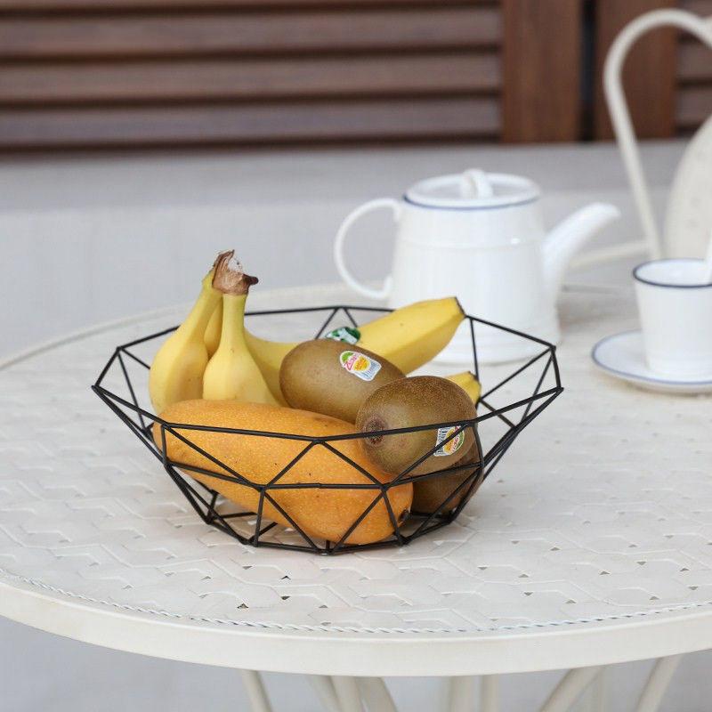 

Storage Baskets Kitchen Iron Basket Container Bowl Metal Wire Drain Fruit Flower Vegetable Sundries Stuff Holder Snack Tray