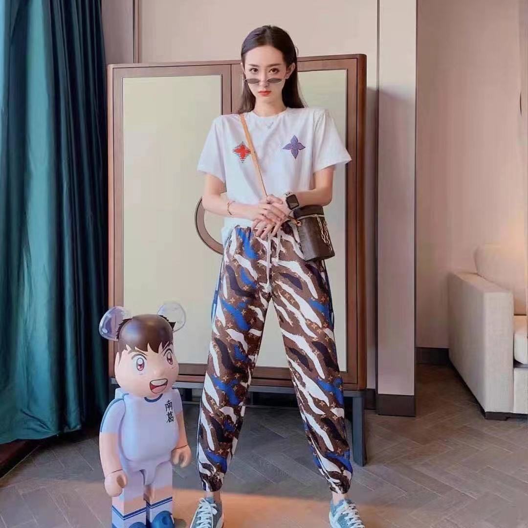 

Pants Women's Spring/Summer 2021 New High Waist Print Bouquet Foot Pants Fashion Thin Light Women Harajuku Wind Cage Pants, Black;white