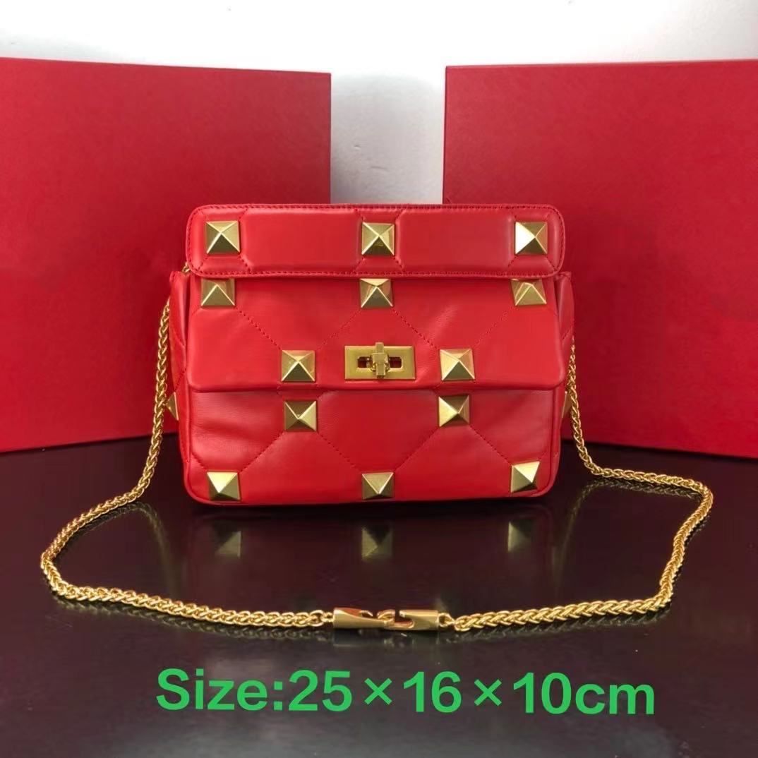 

High quality wallet famous handbag handbag female rivet crossbody bag fashion retro real leather bags