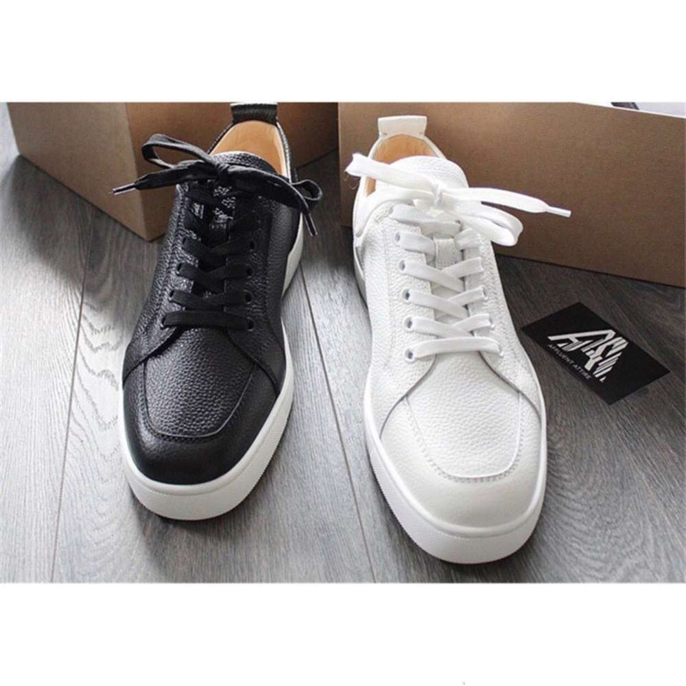 

[ Box] Elegant Designer Mens Red Bottom Sneakers Shoes With Top Quality Women,Man Rantulow Leather Casual Flat White,Black,Nude sportsking